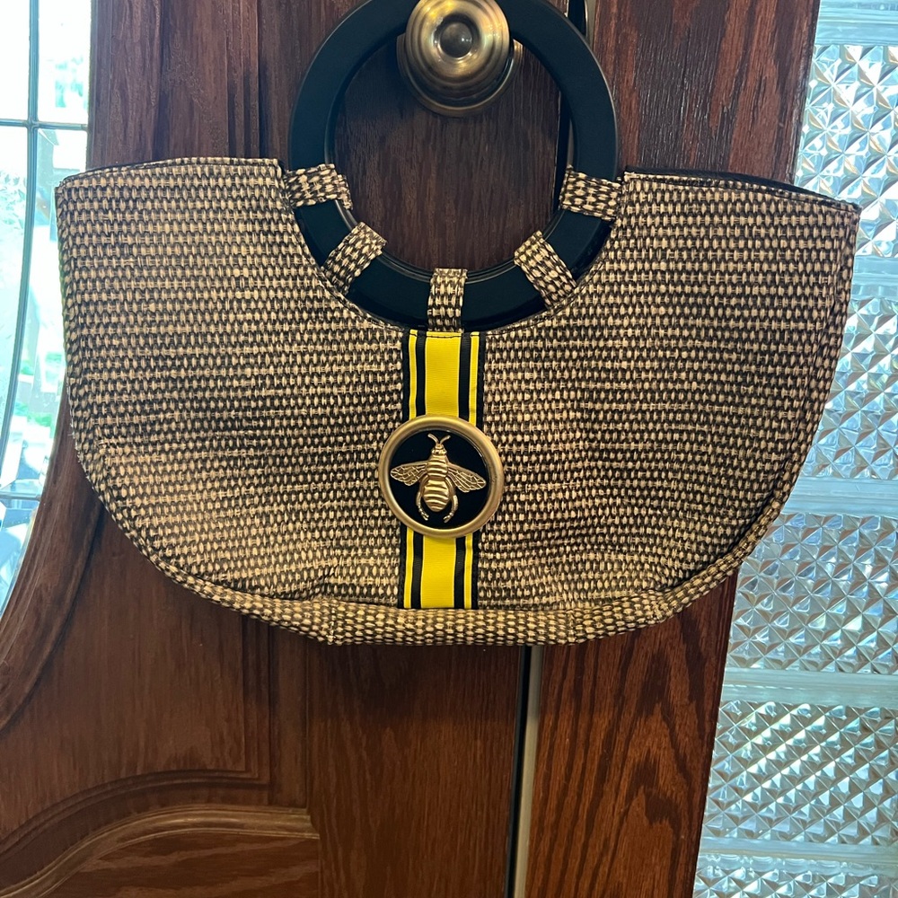 Bee Emblem Tan and Yellow Women's Bag
